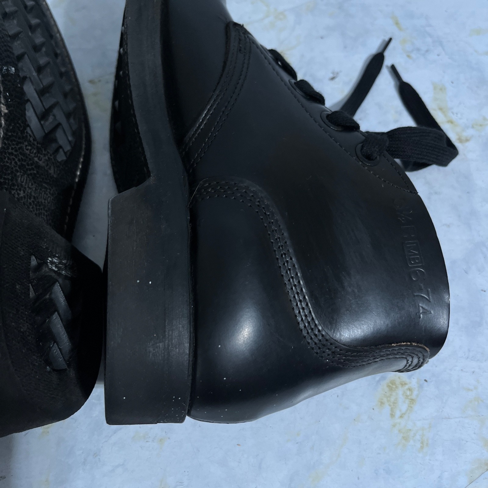 VTG Biltrite Men's Size 5.5R / Women's 7 Military Boots Black Steel Toe Chukka