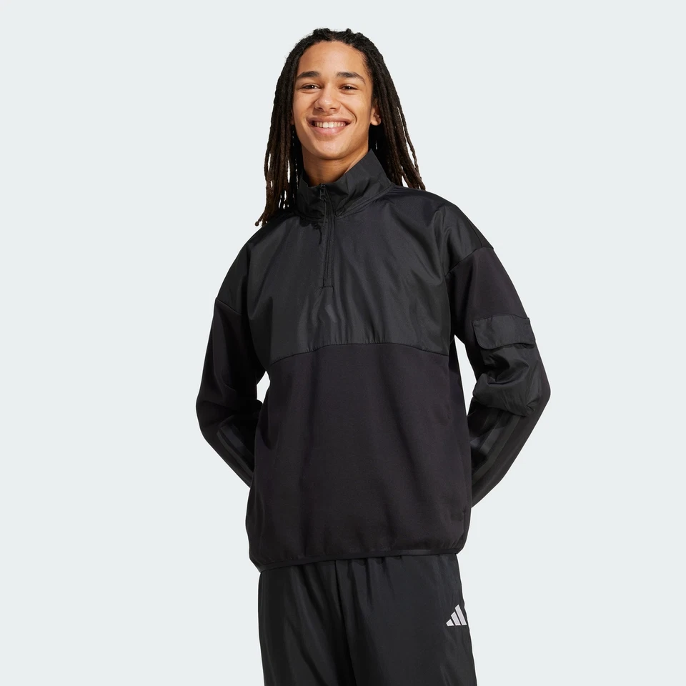adidas men City Tech Utility Half-Zip Sweatshirt