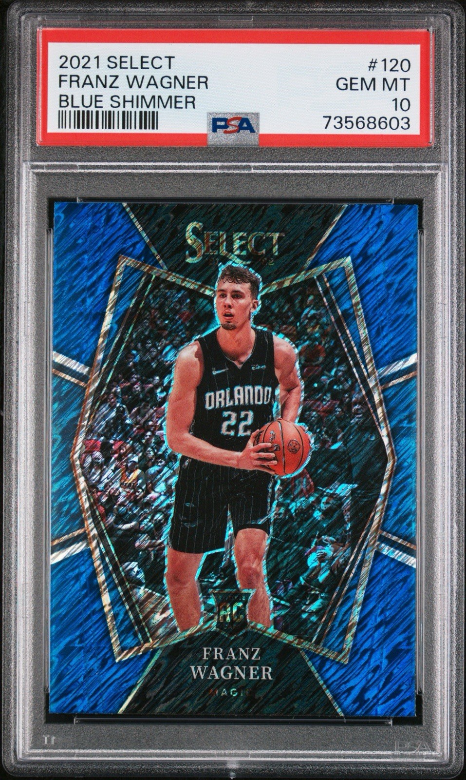 2021 Panini Select Franz Wagner Blue Shimmer Prizm Rookie #120 PSA 10
