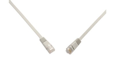 5902887070815 Patchcord płaski CAT5E UTP LSOH 1m szary non-snag-proof C5E-111GY-