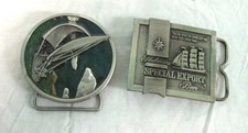 2 Vintage Belt Buckles, Bergamot Brass Works, 1975
