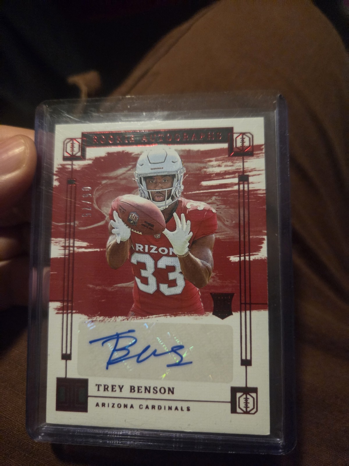 Trey Benson Panini Impeccable Rookie Autographs #RATBN Red