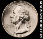 1946-S Silver Washington Quarter - Choice Gem Brilliant Unc++++ Lustrous  #M9161