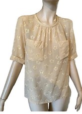 Marc Jacobs Shirt Silk Blouse Chiffon Daisy XS