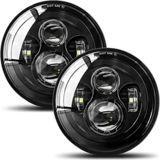 UNI-SHINE 2pcs Projector 7 Inch LED Headlights Hi/Lo Beam 7’’ Round Headligh