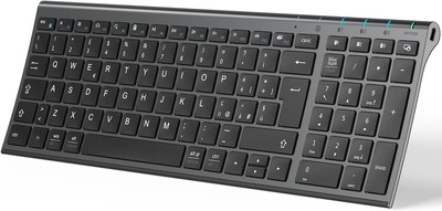 Bluetooth Tastatur BK10, kabellos, QWERTY (Italienisch) von iClever, Ergonomisch