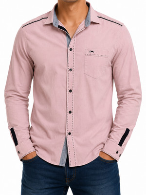 Armani Jeans Men's Pink Button-Down Shirt Size M Casual Long Sleeve