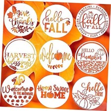 Fall Stencils for Painting on Wood 12" Thanksgiving Round Stencils - Fall 01