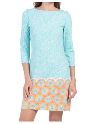 #ad Cabana Life Cabana Shift Dress Swim Coverup UPF 50 Aqua Size XL Summer Beach $36.00