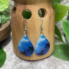 2  Silver-tone Bohemian Acrylic Tear Drop Dangle Earring Set New Free Ship C1842