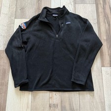 Patagonia Better Sweater 1/4 Zip Men XL Black Fleece Pullover Jacket Patch 25521