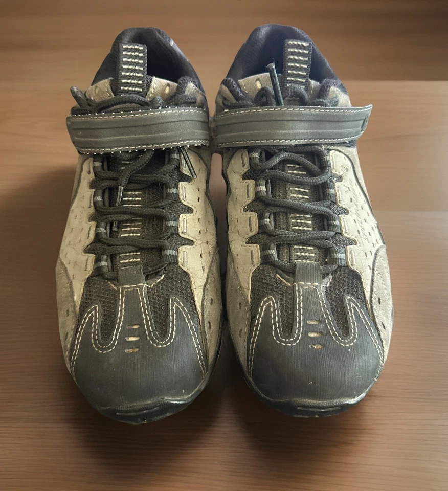 TAHO MTB Bicicleta de Montaña SPD Zapatos para Hombres EE. UU. Talla 7 Gris Gamuza Ciclismo Foto 2 de 4