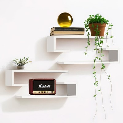Floating Shelves for Wall 15.75 Inch Set of 4 Small White Wall Shelves Shelf...