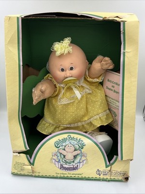 Cabbage Patch Kids Preemie 1983 March of Dimes Annabelle Layla w/ Papers Damaged