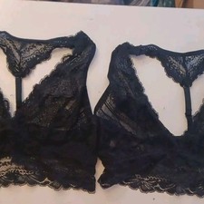NEW Auden lot of 2 Medium Lace Bralettes Racerback Adjustable Back-Strap
