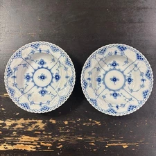 Royal Copenhagen Blue Blue Ted Ruflace Set of 2, 20cm Plates, Used/Unused