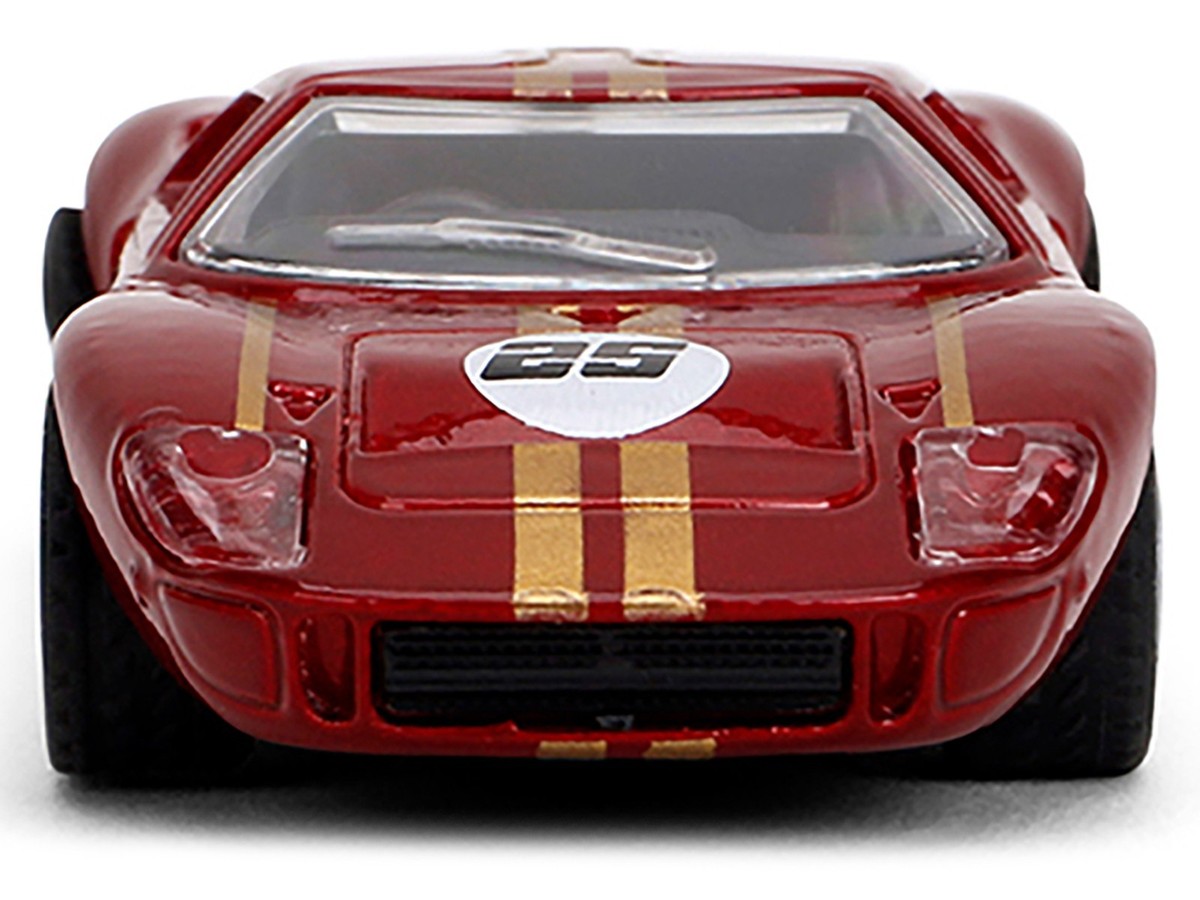 1965 FORD GT40 MK1 #25 RED 1/64 DIECAST MODEL CAR BY MAJORETTE