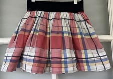 Abercrombie Mini Skirt Flowy Y2K Red White Blue Plaid Kids Small Pockets