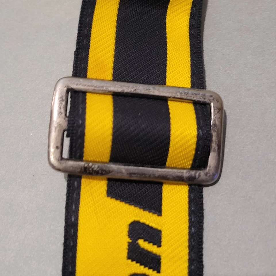 Nikon Vintage Black Yellow Leather Nylon Shoulder Neck Camera Strap - Image 4 of 4