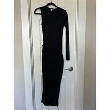 Open Edit Black One-Shoulder Asymmetric Cut O...