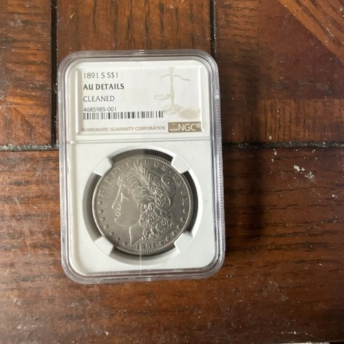 Morgan Dollar 1891-S NGC AU Details Silver $1 San Francisco Circulated US Coin
