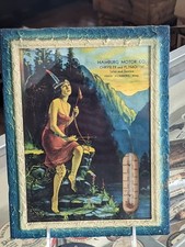 Zumberg Hamburg Motors Indian Maiden Carver Minnesota Advertising Thermometer
