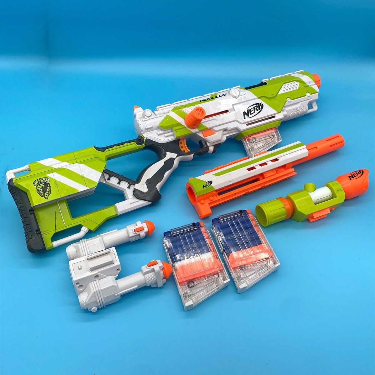 NERF N-Strike Longstrike CS-6 Modulus Blaster Rifle with Scope & 3