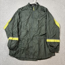 Vintage Y2K Nike Track Jacket Olive Green Full Zip Sz M VTG Athletic Full Zip