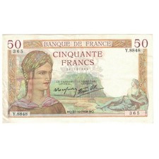 [#176570] France, 50 Francs, Cérès, 1938, P. Rousseau and R. Favre-Gilly, 1938-1