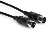 Hosa MID-301BK MIDI Cable, 5-pin DIN to Same, 1 ft