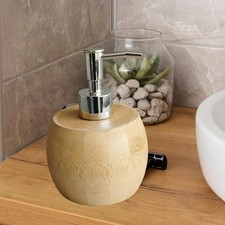 Bamboo Hand Soap Dispenser Empty Bottle for Travel Bathroom Replacement
