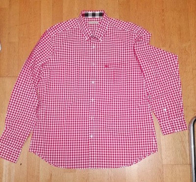 BURBERRY LONDON ENGLAND VINTAGE OBERHEMD*ROT WEISS KARIERT*CASUAL*GR XXL*WIE NEU