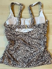 Athleta Aqualuxe batik jacobean tankini top swimsuit swim size 34 b/c women  s