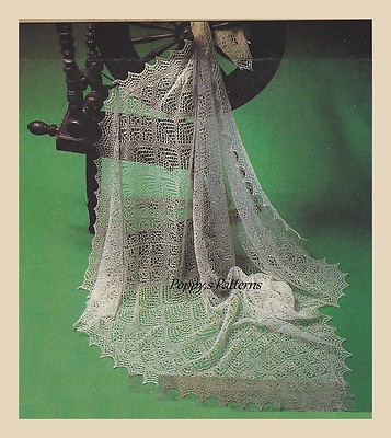 Baby Lace Cobweb Shetland Shawl Knitting Pattern Heirloom Vintage 1ply  958