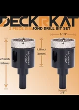 1-1/4 Inch Diamond Hole-Saw Bits with Pilot Drill Bit - 2pc 1-1/4" NEW OPEN BOX