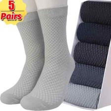 Bamboo Fiber Men Socks Breatheable Compression Business Anti-Bacterial Mid-tube