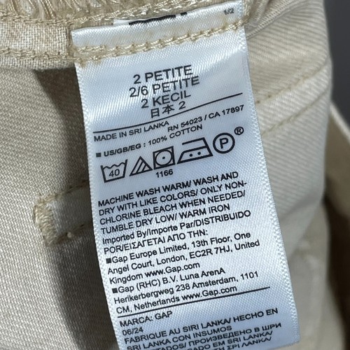 NEW Gap Pants Womens 2 petite tan baggy cargo preppy wide leg casual - Picture 6 of 9