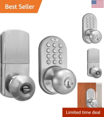 Advanced Keyless Entry Keypad Door Lock with Alarm System - Satin Nickel