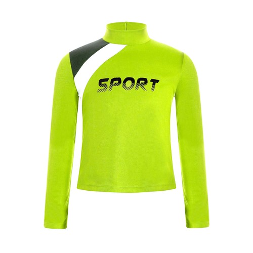 Girl Sport Tops Yoga Activewear Figure Skating Sweatshirt Stylish Cropped Top - Picture 26 of 84