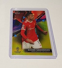 2021/22 Topps Finest UEFA Champions League Yellow Hyper Mason Greenwood 245/250