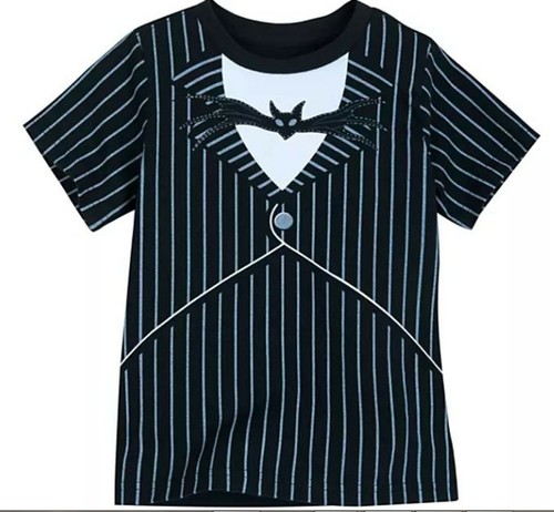 T-Shirt Full Front Tuxedo Jack Skellington Disney Store Size 4 5 6 7 8 10 12 14 - Picture 2 of 4