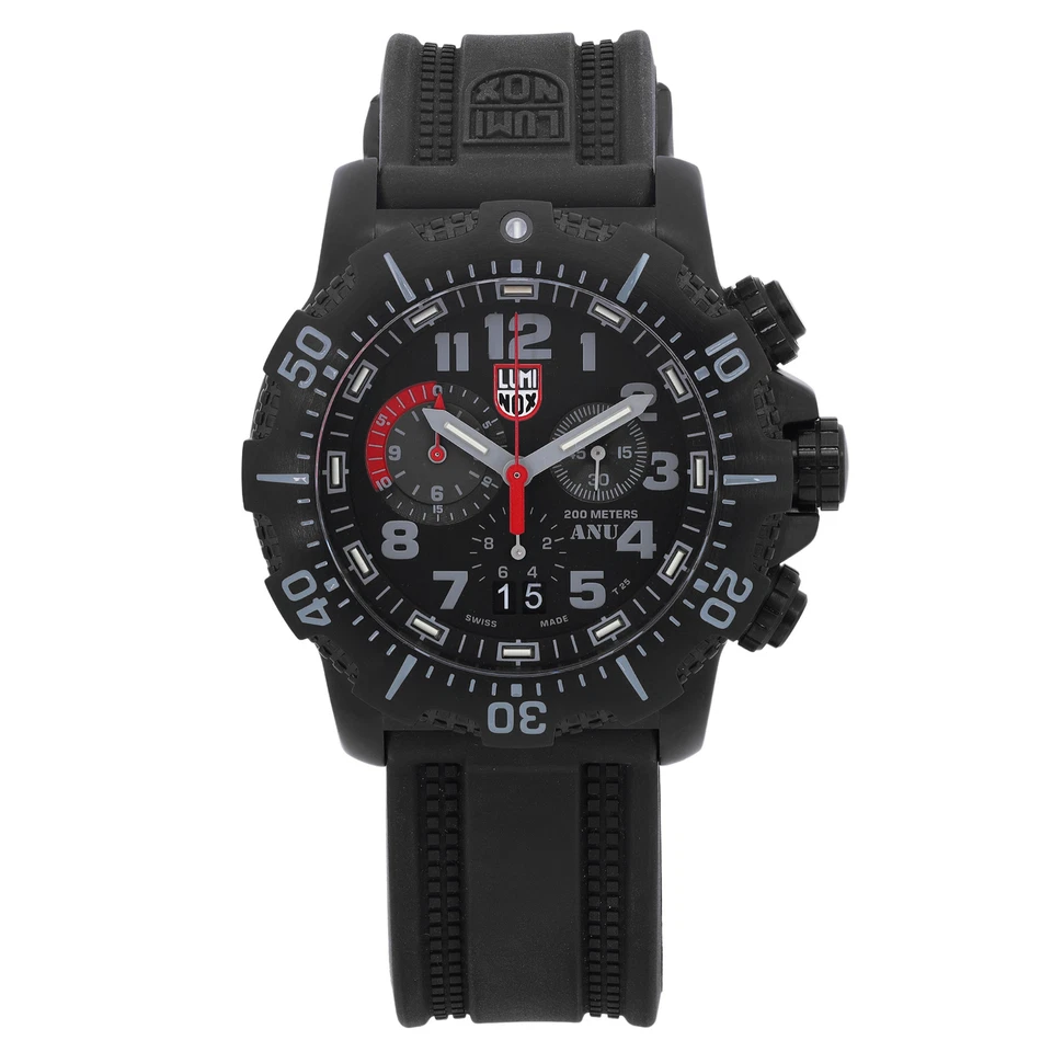 Luminox Sea ANU 45mm Chronograph Steel Black Dial Quartz Mens Watch XS.4241.NV