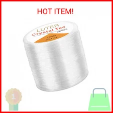 LUTER 1mm Clear Bead Cord Crystal Elastic Stretchy Bracelet String 328 Ft