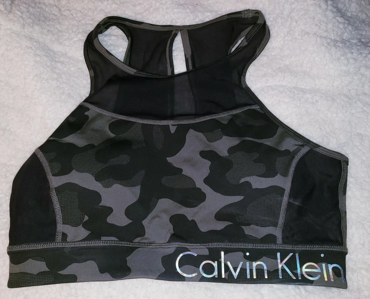 Calvin Klein Sports Bra Large Camo Camoflauge Gym Workout