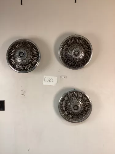QTY 3 1980-1989 GM Front Wheel Drive Cars Dycrest 13" Wire Hubcaps VINTAGE OLD