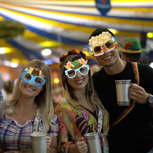 8Pcs Oktoberfest Party Photo Props Paper Glasses Eyeglasses Booth - Picture 6 of 12
