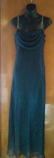 NOWT Onyx Nite Blue Glitter/Rhinestone Straps Formal Gown Size 8