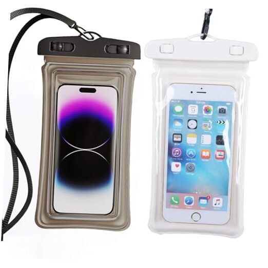 Clear Waterproof Phone Pouch -2 Pack, IPX8 Travel Essentials Case for iPhone