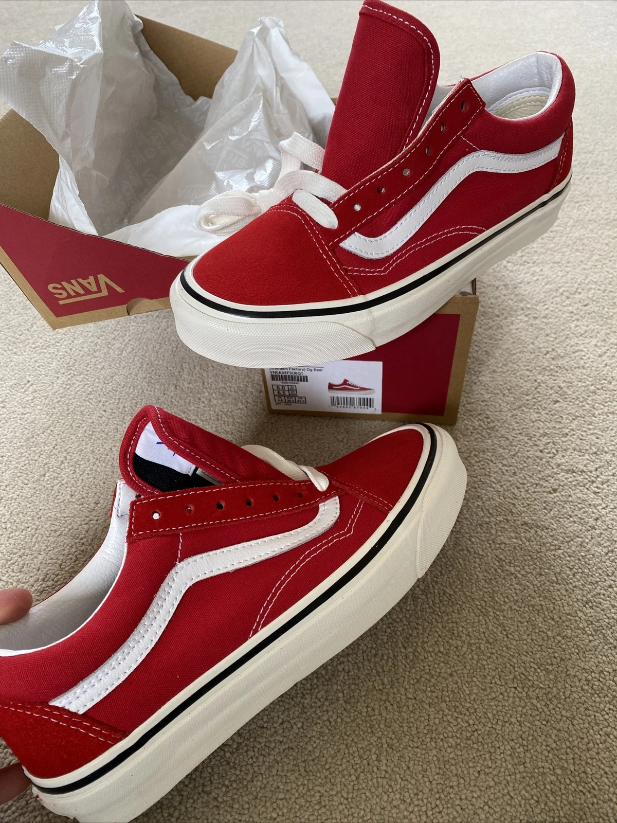Vans Red UK 4 Oldol Sk 36 Dxovo nuo contola