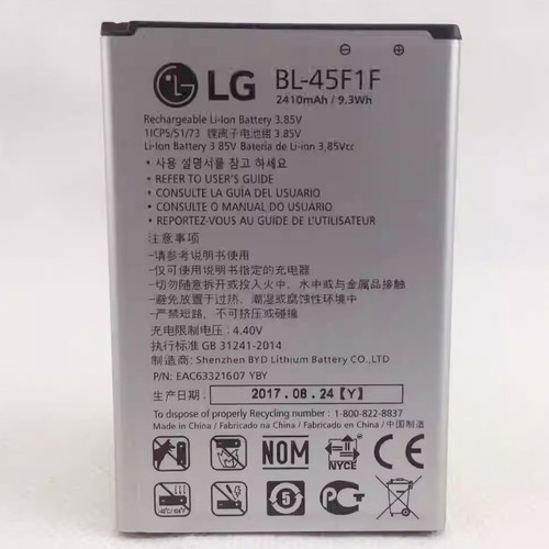 Cell Phone Li-ion Battery 3.85V 2500mAh 9.6Wh BL-45F1F EAC63321601 For LG K4 K8 - Picture 2 of 2